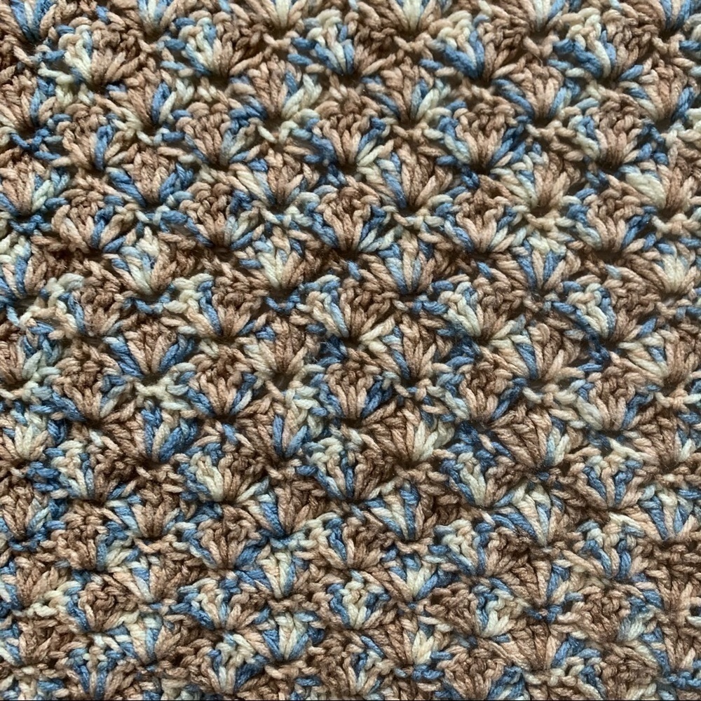 Crochet Small Blanket Hand Made 36 x 31 inches